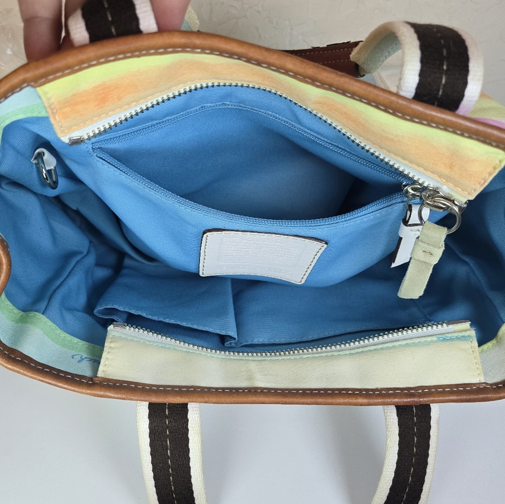 Coach Hampton Multicolor Sherbert Canvas Vintage Tote Bag With COA - Picture 10 of 17